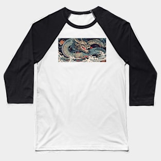 Ukiyo-e Japanese Art - Fantasy Green Dragon Baseball T-Shirt